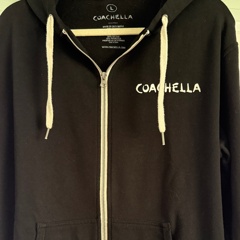 Coachella Black Hoodie with White logo